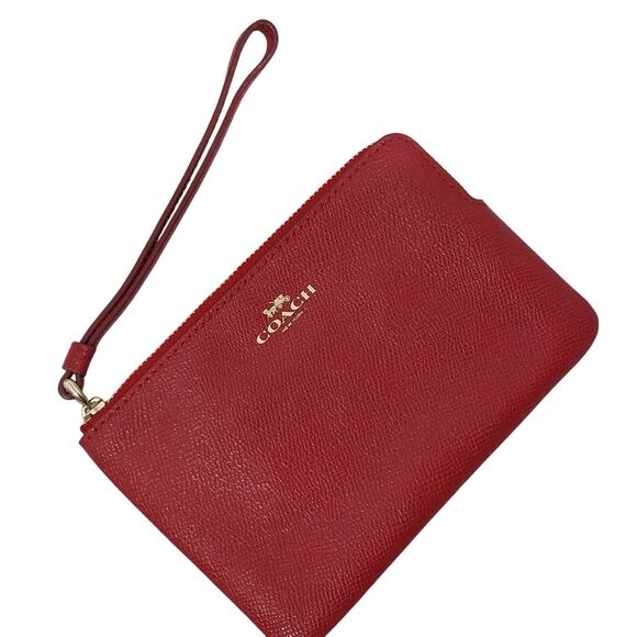 NWT! COACH! RICH RED GENUINE LEATHER WRISTLET, PURSE, BAG, WALLET! TAG INSIDE! - Picture 8 of 8